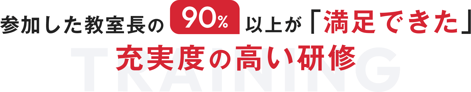 参加した90%以上が「満足できた」充実の高い研修